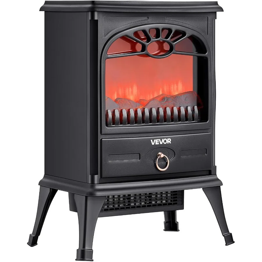 22.8-Inch Freestanding Electric Fireplace Heater 1500W with Realistic Flames