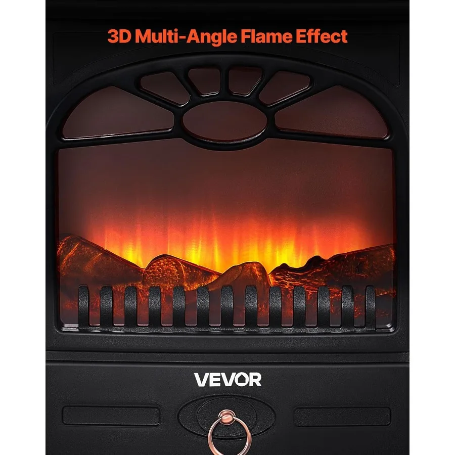 22.8-Inch Freestanding Electric Fireplace Heater 1500W with Realistic Flames - Image 6