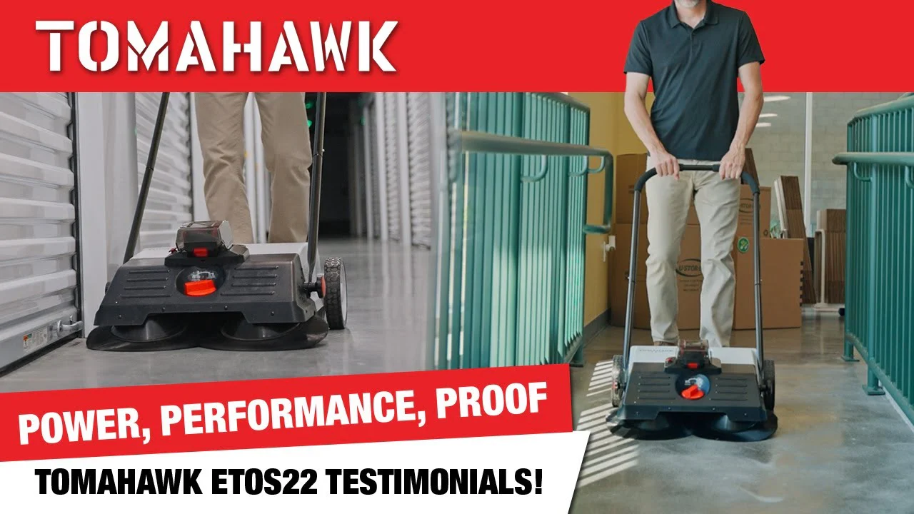 22" Battery Powered Push Sweeper With Double Brush System 18V Lithium-Ion - Image 4