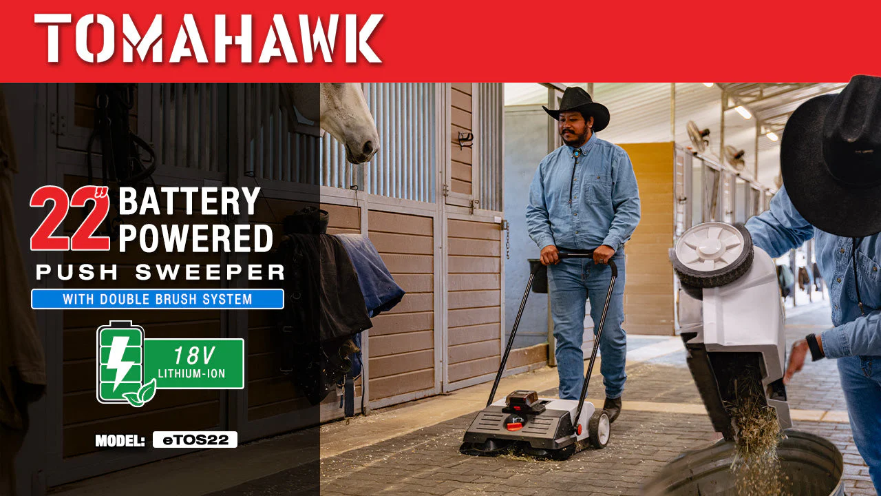 22" Battery Powered Push Sweeper With Double Brush System 18V Lithium-Ion - Image 5