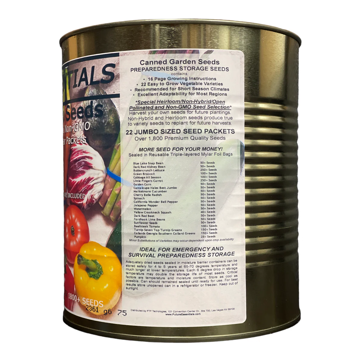 22 Different Heirloom/Non-GMO Canned Vegetable / Garden Seeds for Long Term Storage - Image 2