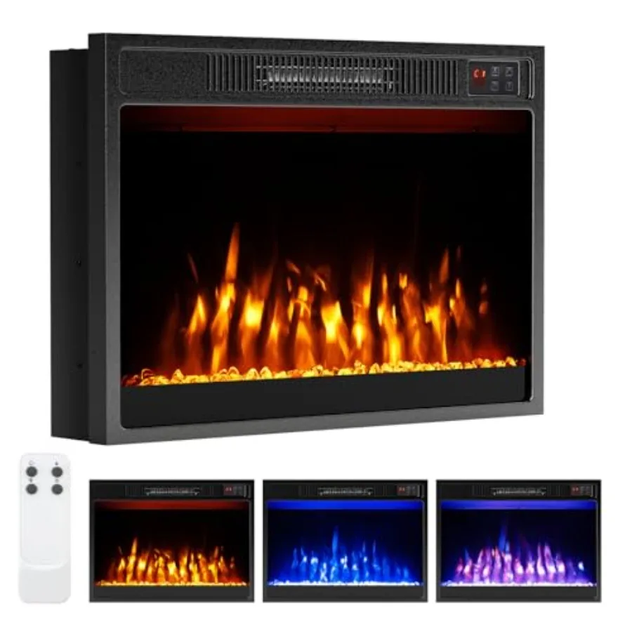 23 Inch Electric Fireplace Insert with Heater 1500W – Adjustable Flame Home Decor - Image 2