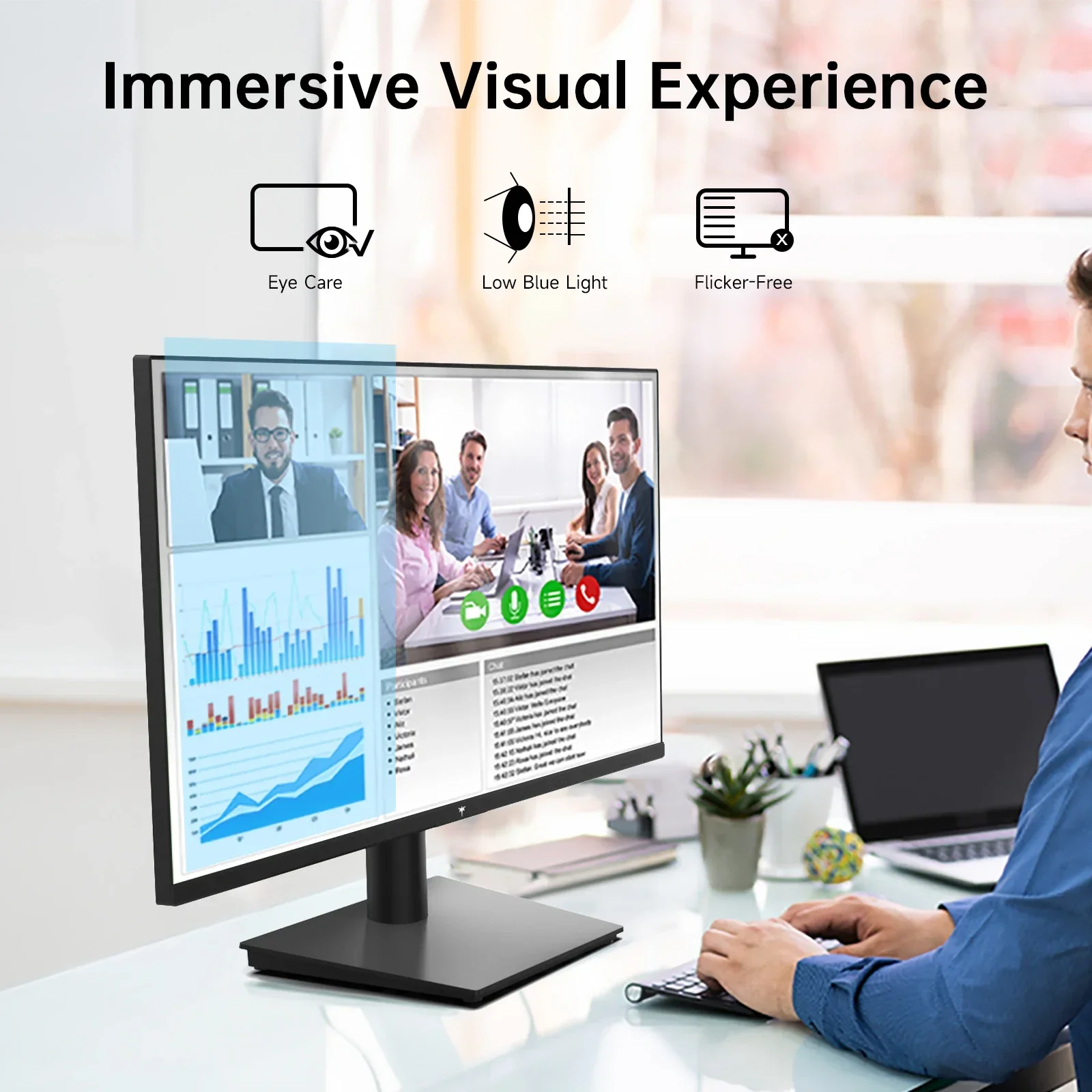 24" 1080P 100Hz FreeSync Gaming Monitor, HDMI, VGA, HDR10, Office Display - Image 4