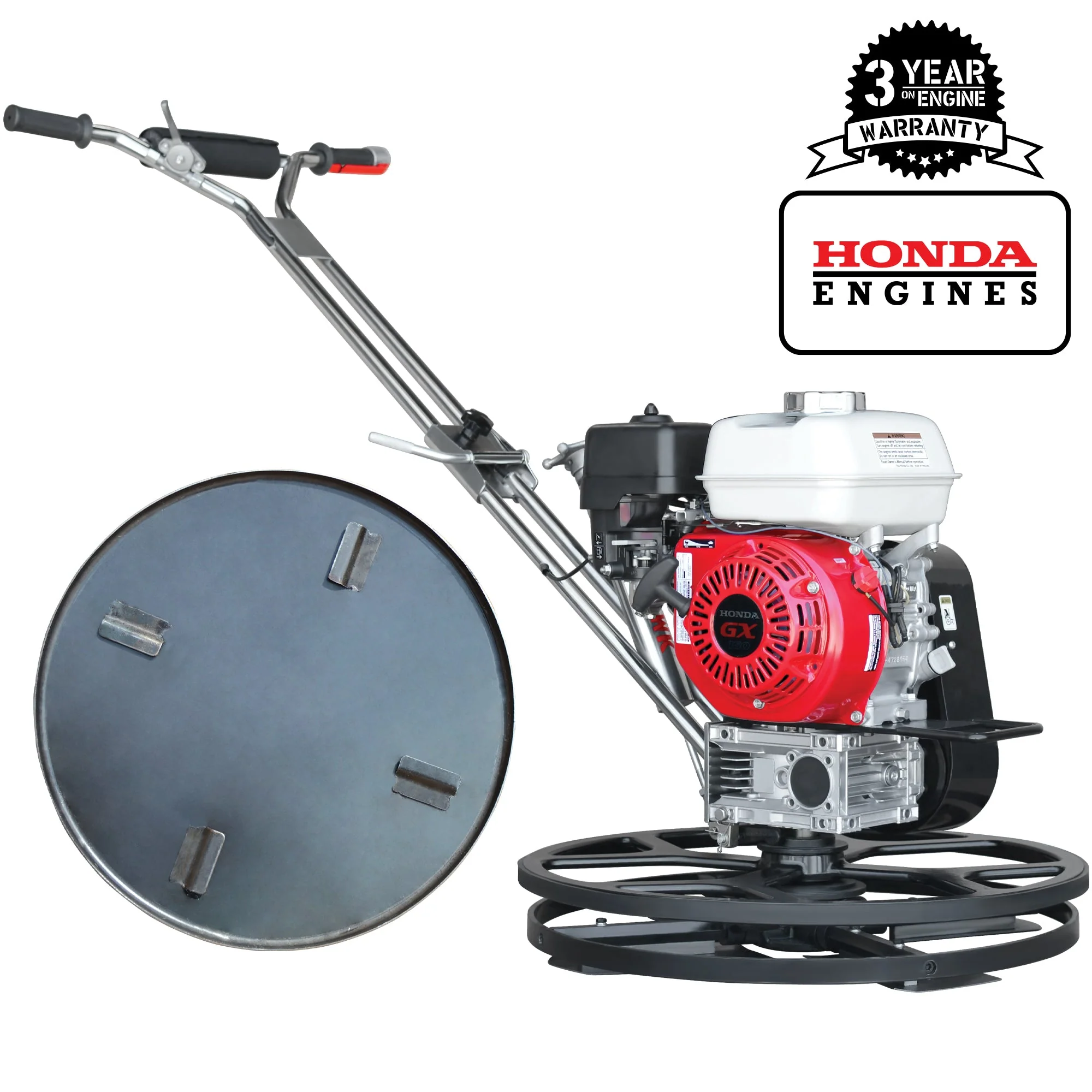 24" Concrete Power Trowel Edger 5.5HP Honda Float Pan Blade Screed Finishing Tool - Image 8