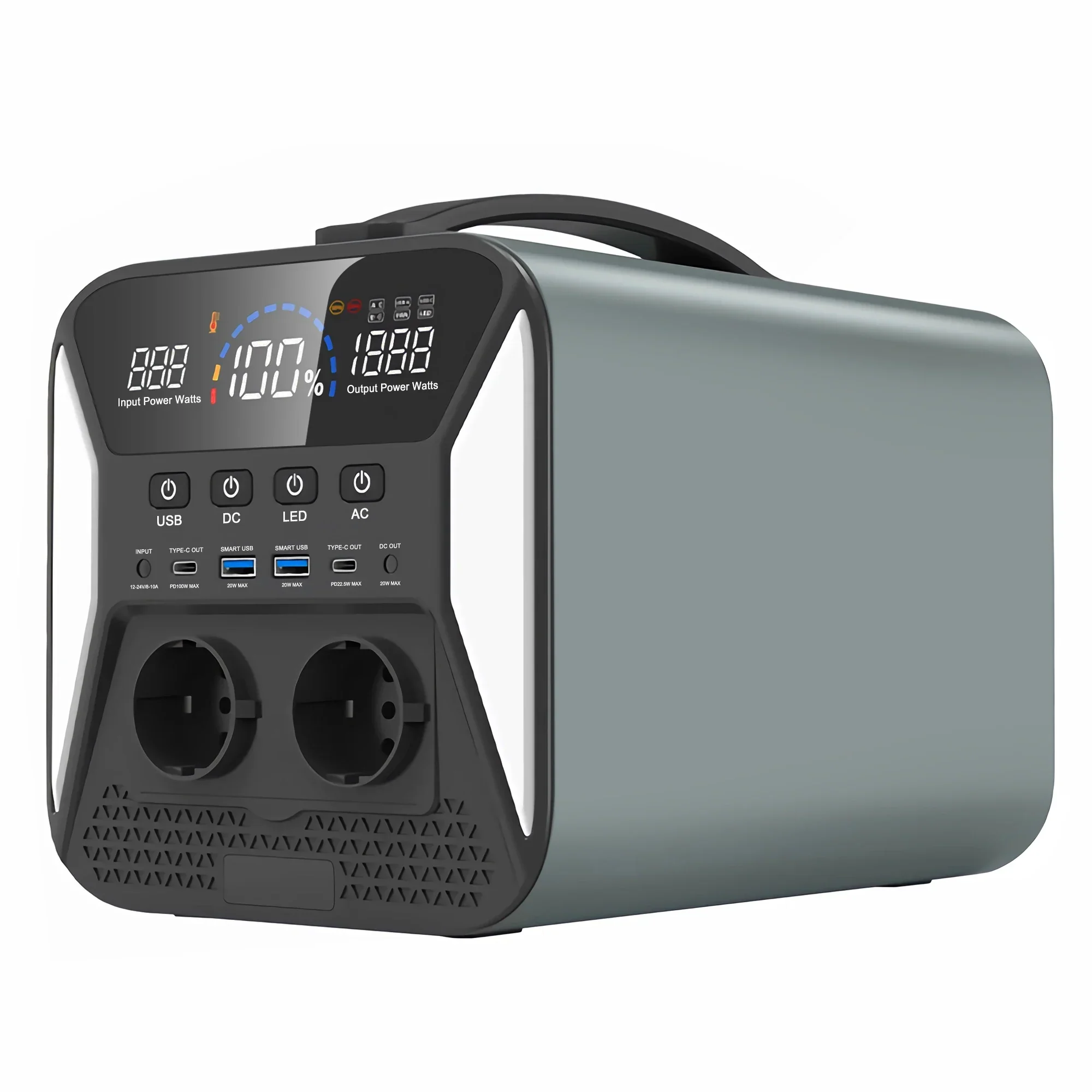 2400W Portable Power Station 1024Wh LiFePO4 Battery Solar Generator Emergency Use - Image 2