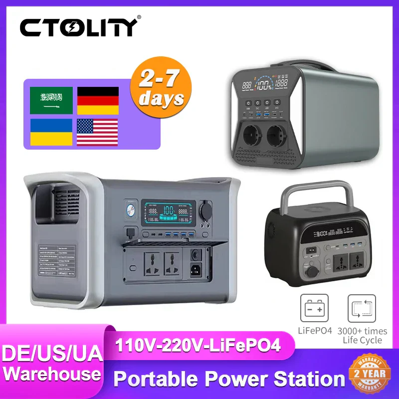 2400W Portable Power Station 1024Wh LiFePO4 Battery Solar Generator Emergency Use - Image 3