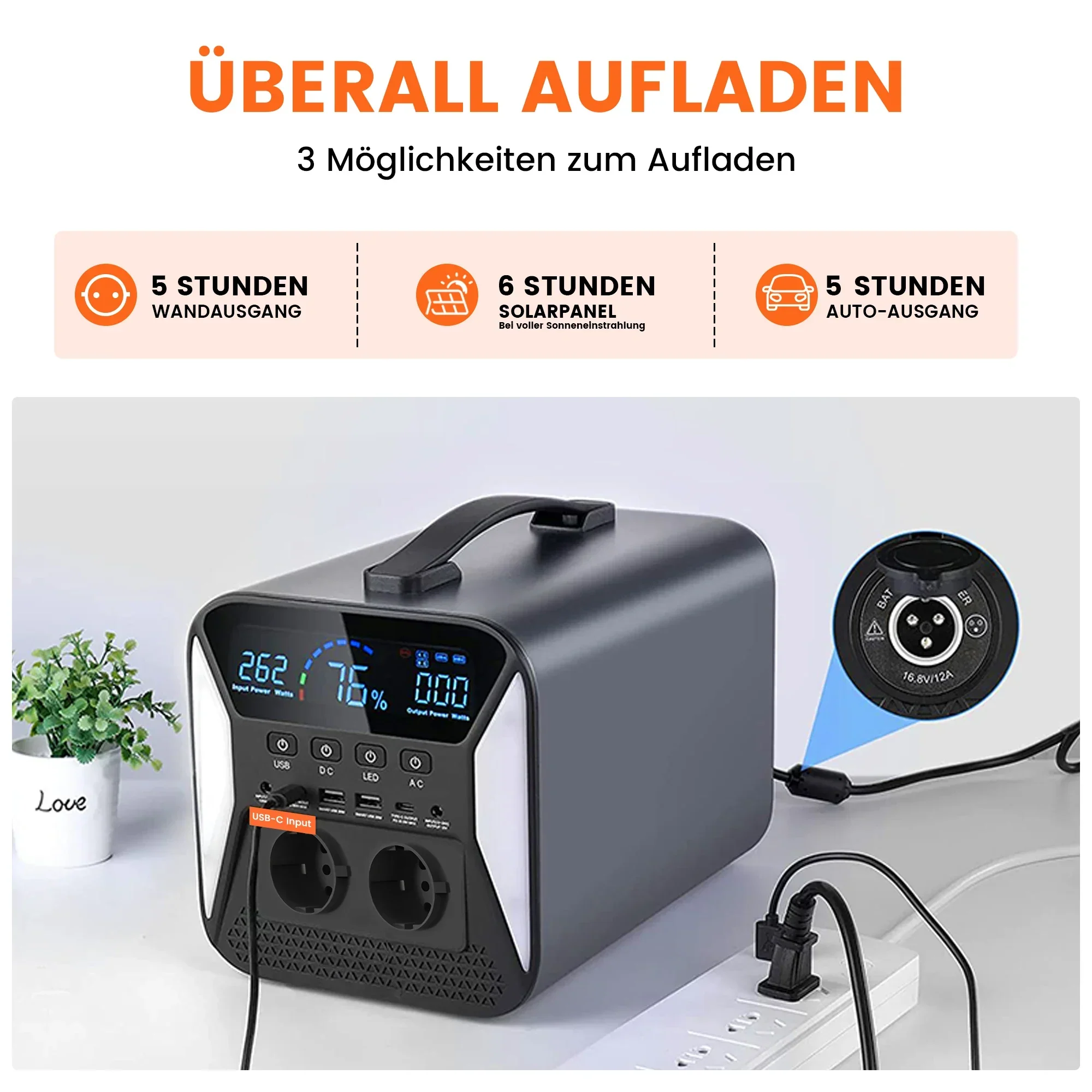 2400W Portable Power Station 1024Wh LiFePO4 Battery Solar Generator Emergency Use - Image 5
