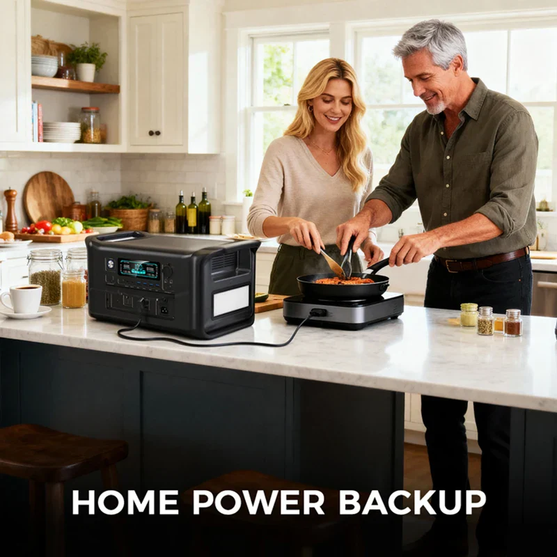 2400W Portable Power Station 1024Wh LiFePO4 Battery Solar Generator Emergency Use - Image 6