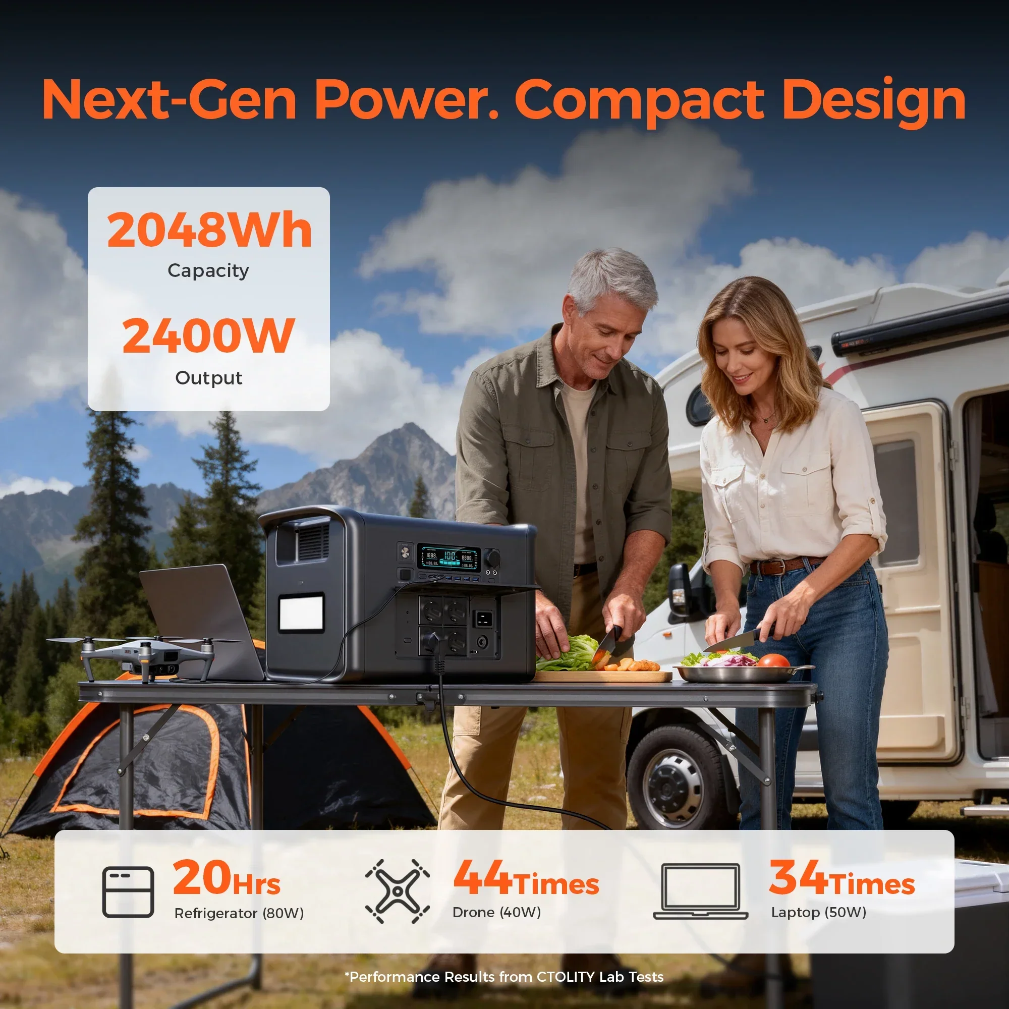 2400W Portable Power Station 1024Wh LiFePO4 Battery Solar Generator Emergency Use - Image 8