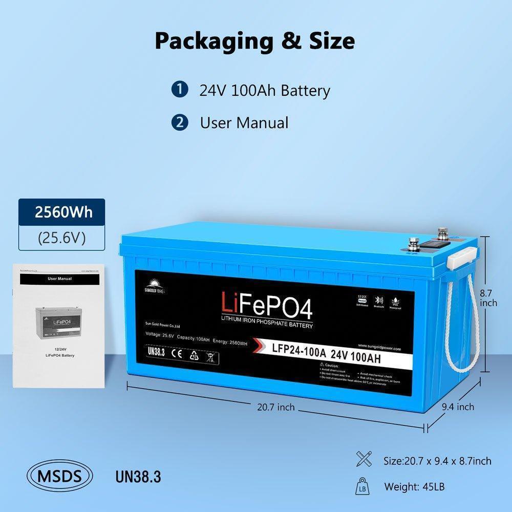 Sungold Power 24V 100Ah LiFePo4 Deep Cycle Lithium Battery Bluetooth Self-Heating / IP65 - Image 7