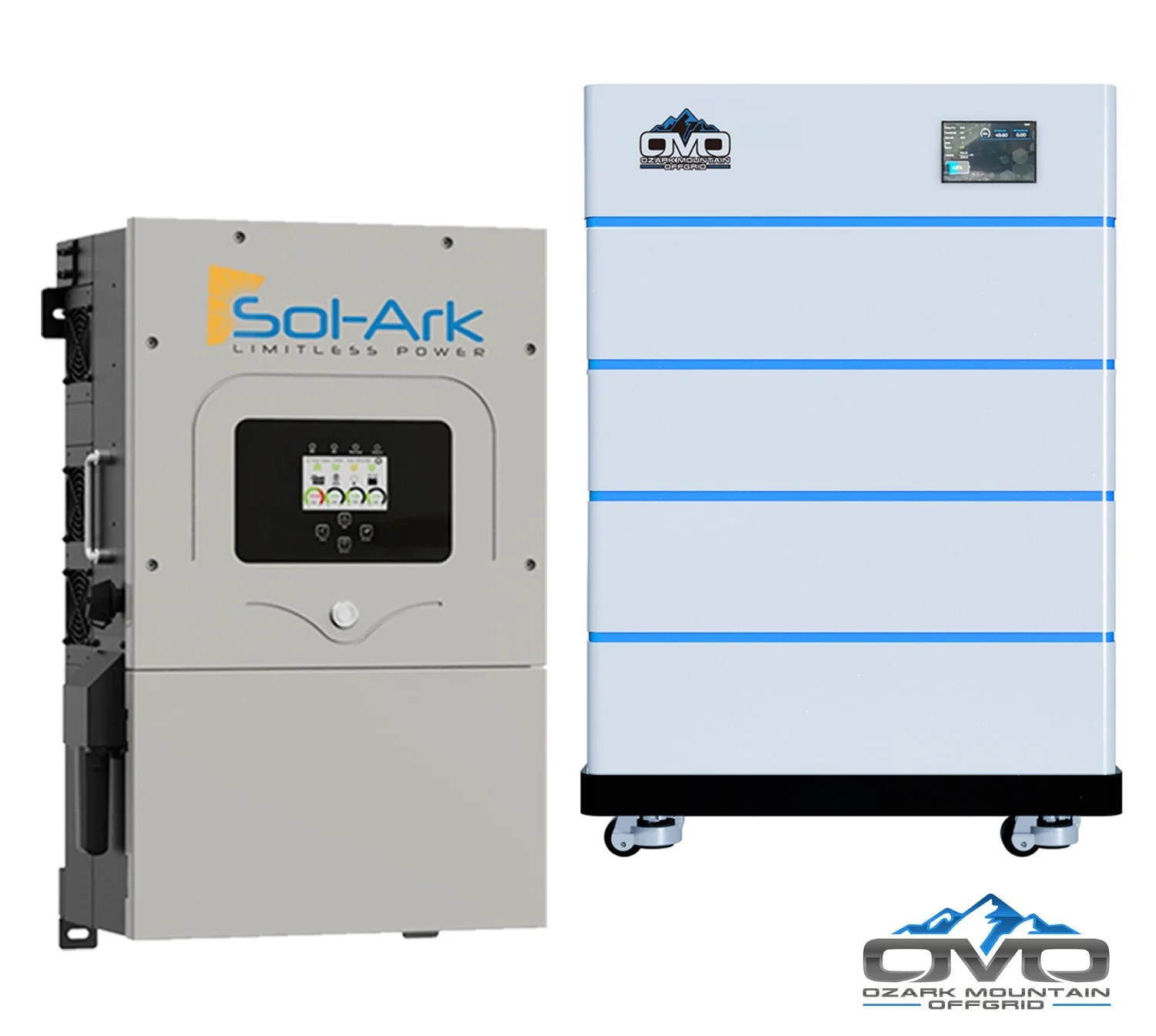 25KW Complete Offgrid Solar Kit - 15K Sol-Ark Inverter + 20.48KW OMO Stack Lithium Battery +26.4KW Solar with Mounting Rails and Wiring - Image 3
