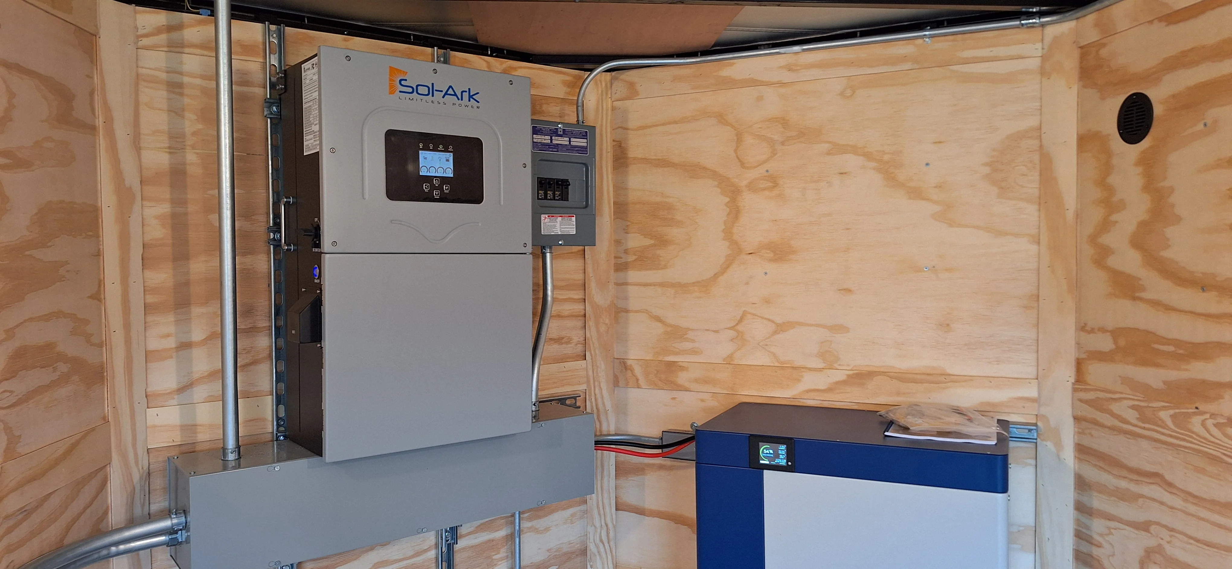 28' Enclosed SOLAR POWERED Offgrid Self-Sufficient Trailer - SOL-ARK 15K with OMO 32K Freedom Lithium Battery - Image 7