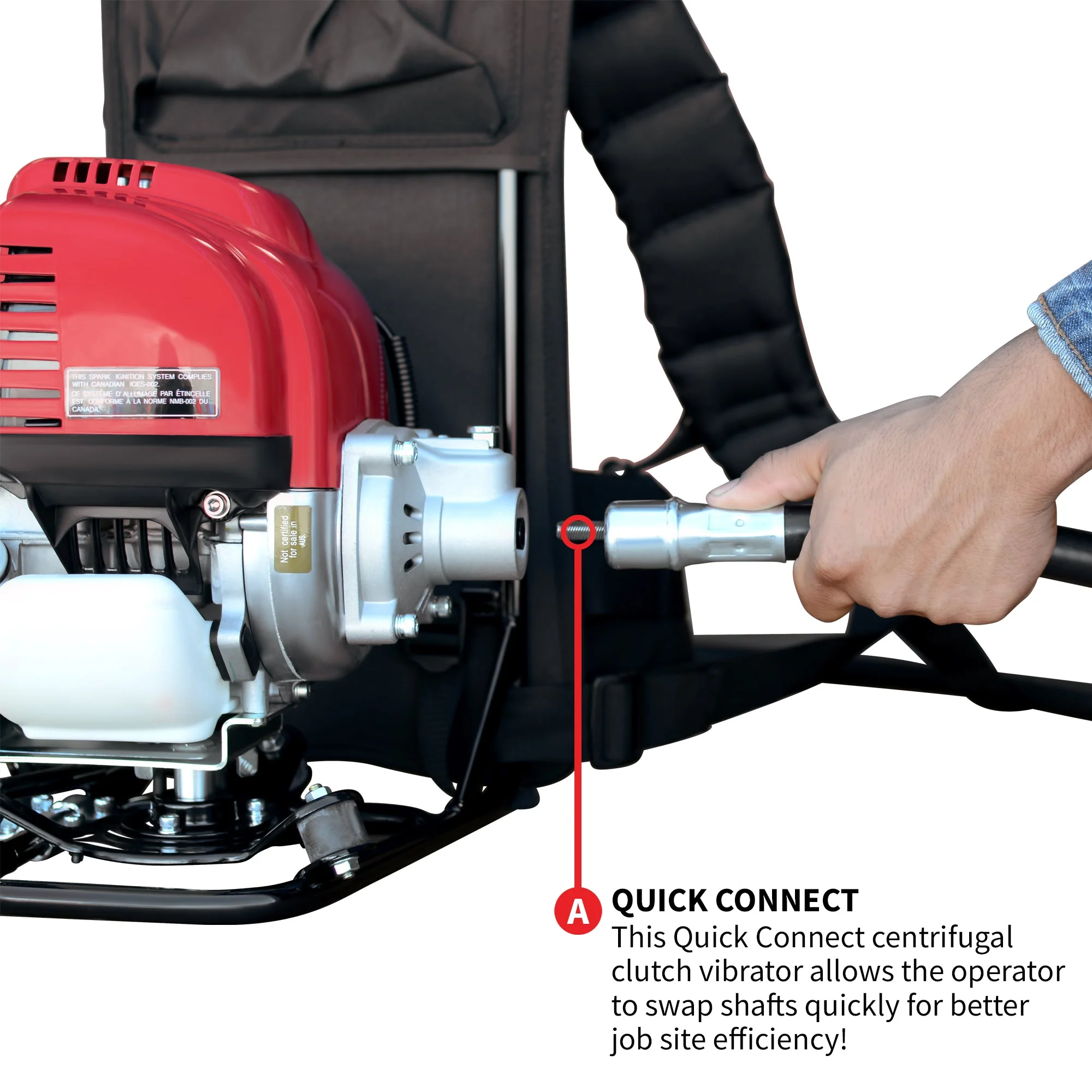 2HP Honda Concrete Vibrator with Flex Shaft Cable Whip Backpack - Image 7