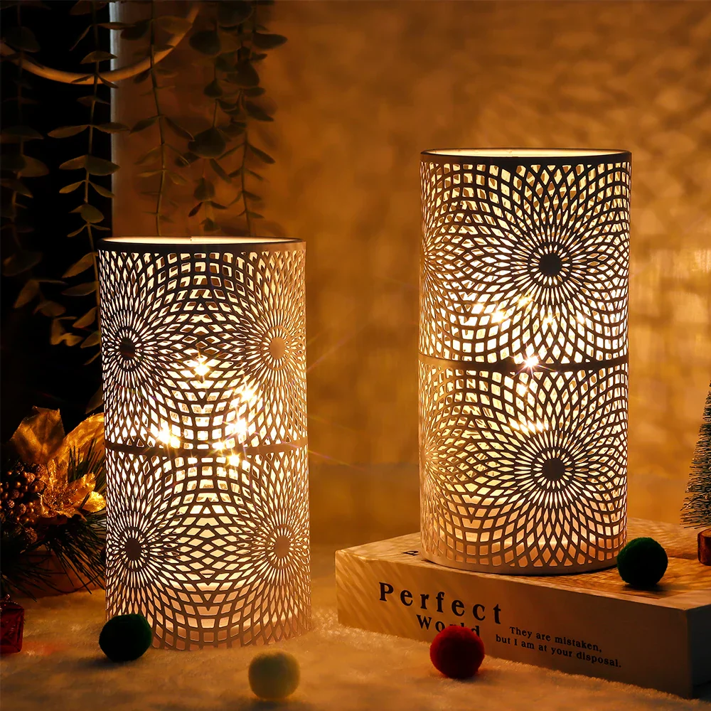 2Pcs Battery LED Table Lamps – Modern Cylinder Cordless Lights for Home & Wedding - Image 2