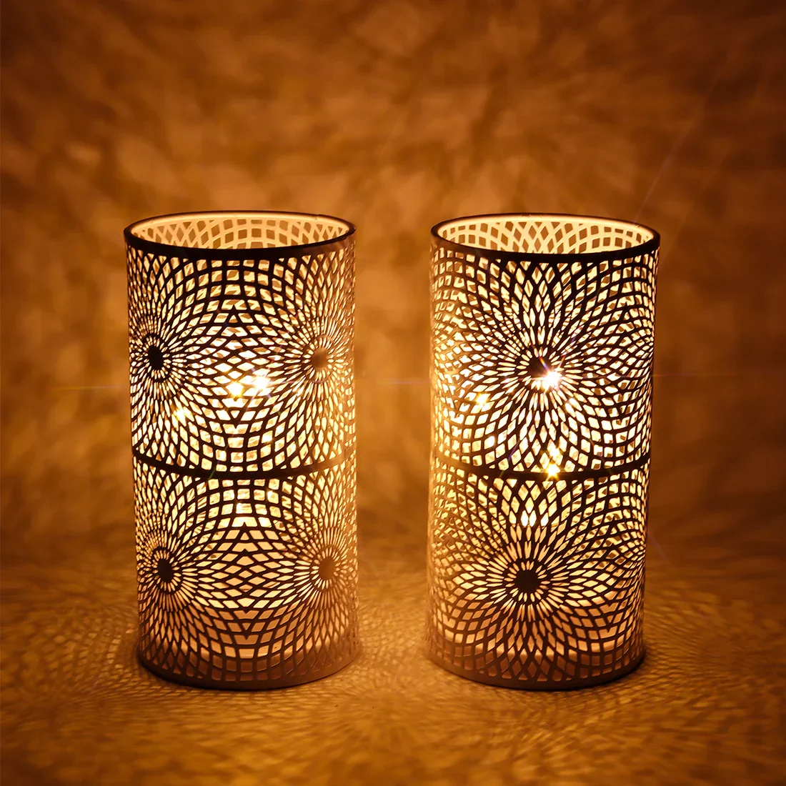 2Pcs Battery LED Table Lamps – Modern Cylinder Cordless Lights for Home & Wedding - Image 3