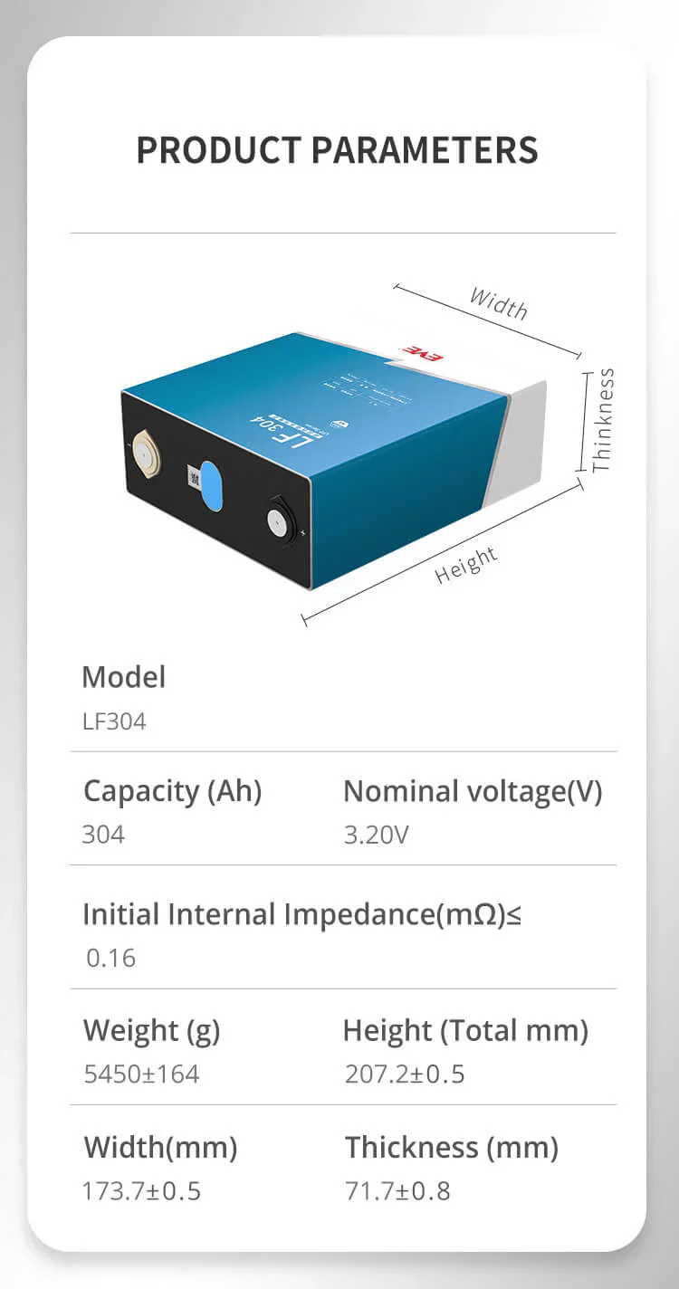 3.2V 314Ah EVE LiFePO4 LFP battery cells - 1 kWh per cell - Pack of 2 - Image 8