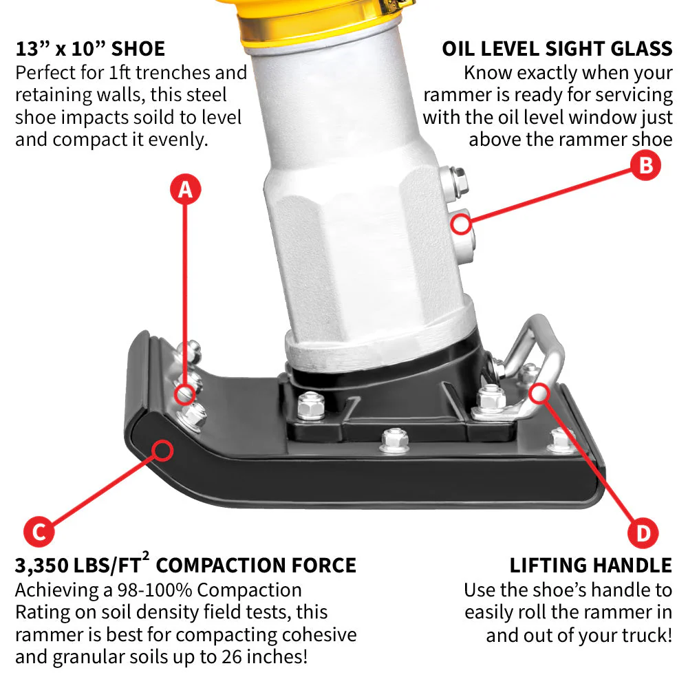 3 HP Honda Vibratory Rammer Tamper with Honda GX100 Engine 3350 lbs/ft - Image 8