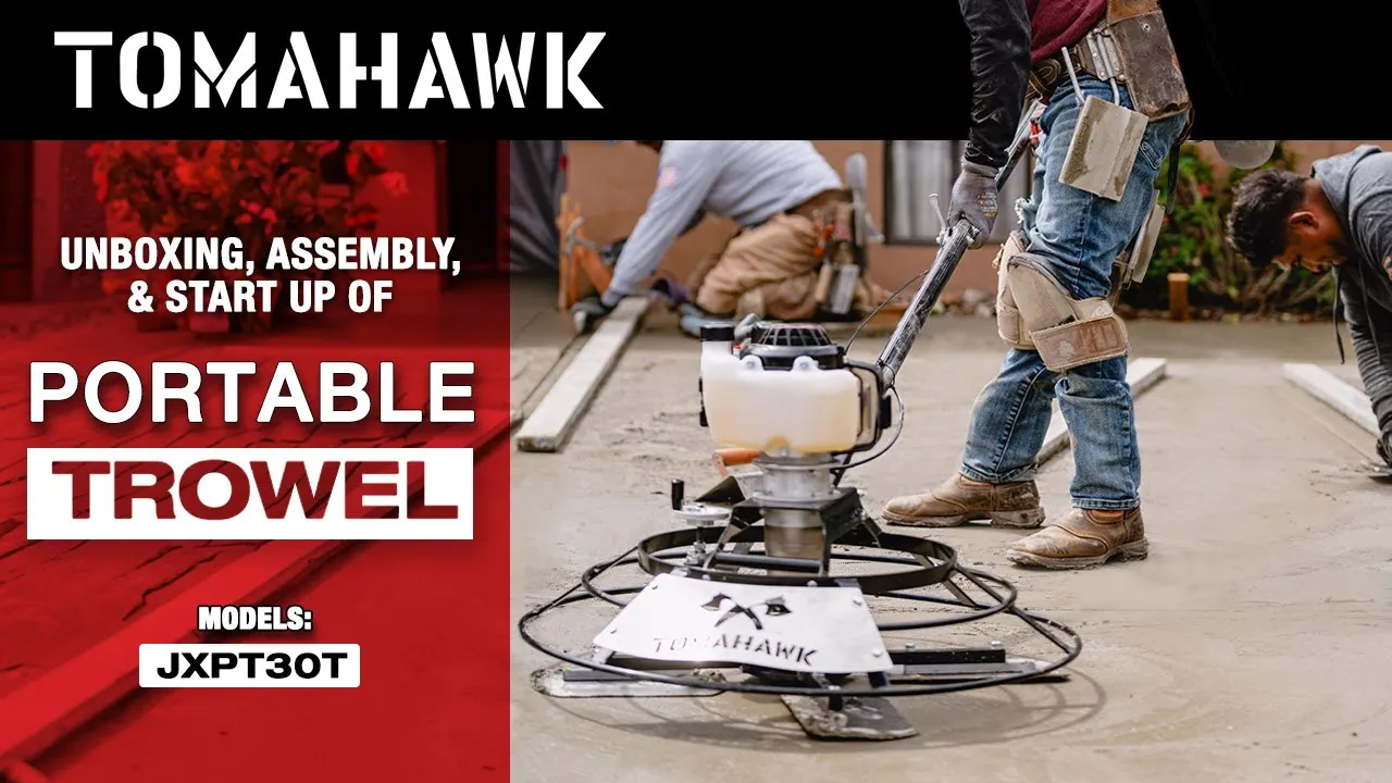 30" Portable Concrete Power Trowel with 18ft Bull Float Handle 37cc Engine - Image 4