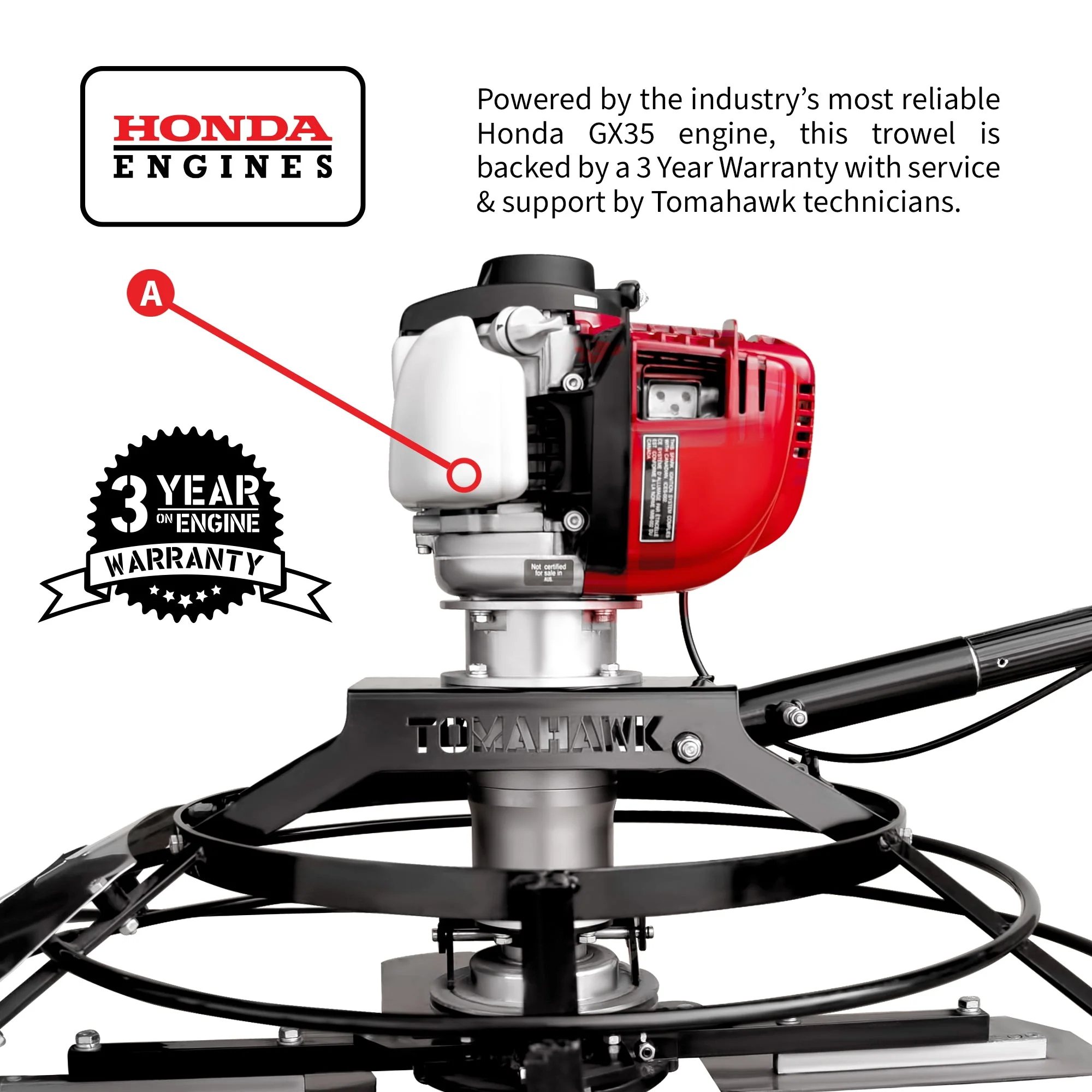 30" Portable Honda Concrete Power Trowel with 18ft Bull Float Handle GX35 - Image 6
