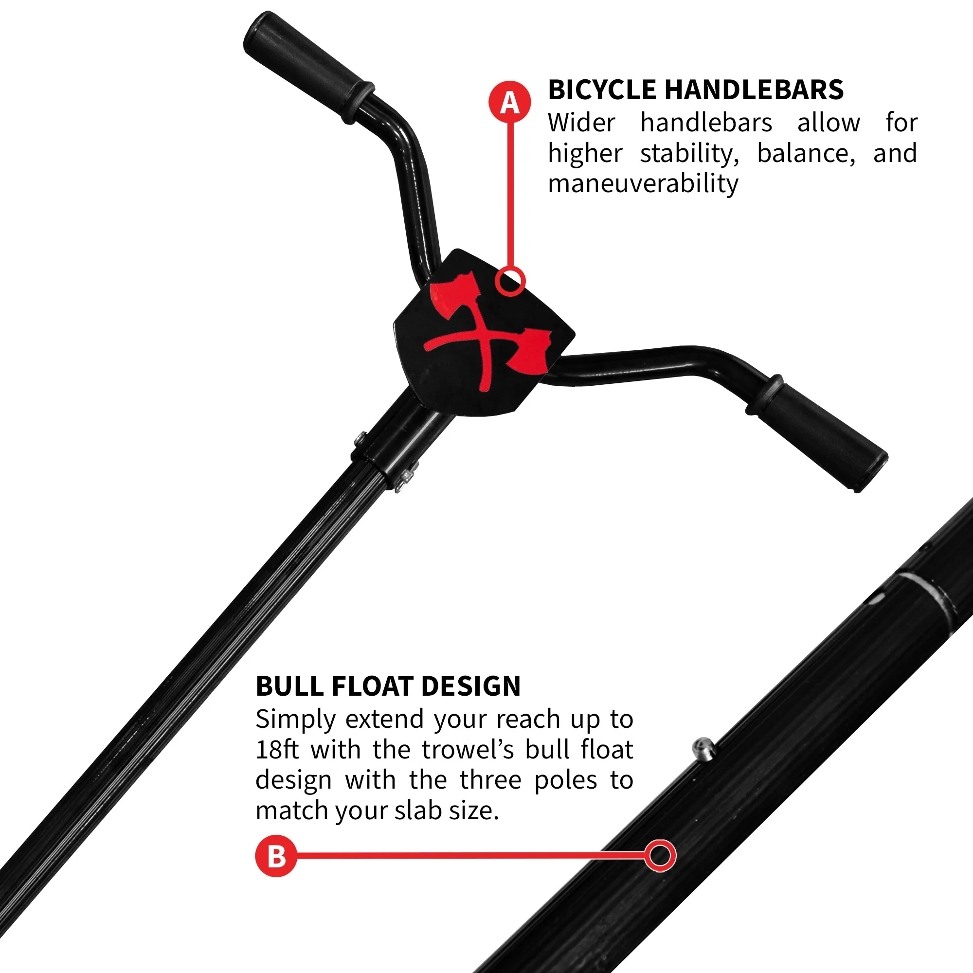 30" Portable Honda Concrete Power Trowel with 18ft Bull Float Handle GX35 - Image 7