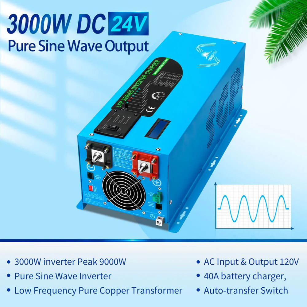 3000W DC 24V Pure Sine Wave Inverter With Charger - Image 2