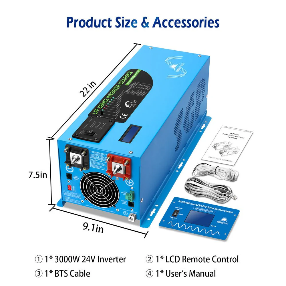 3000W DC 24V Pure Sine Wave Inverter With Charger - Image 6
