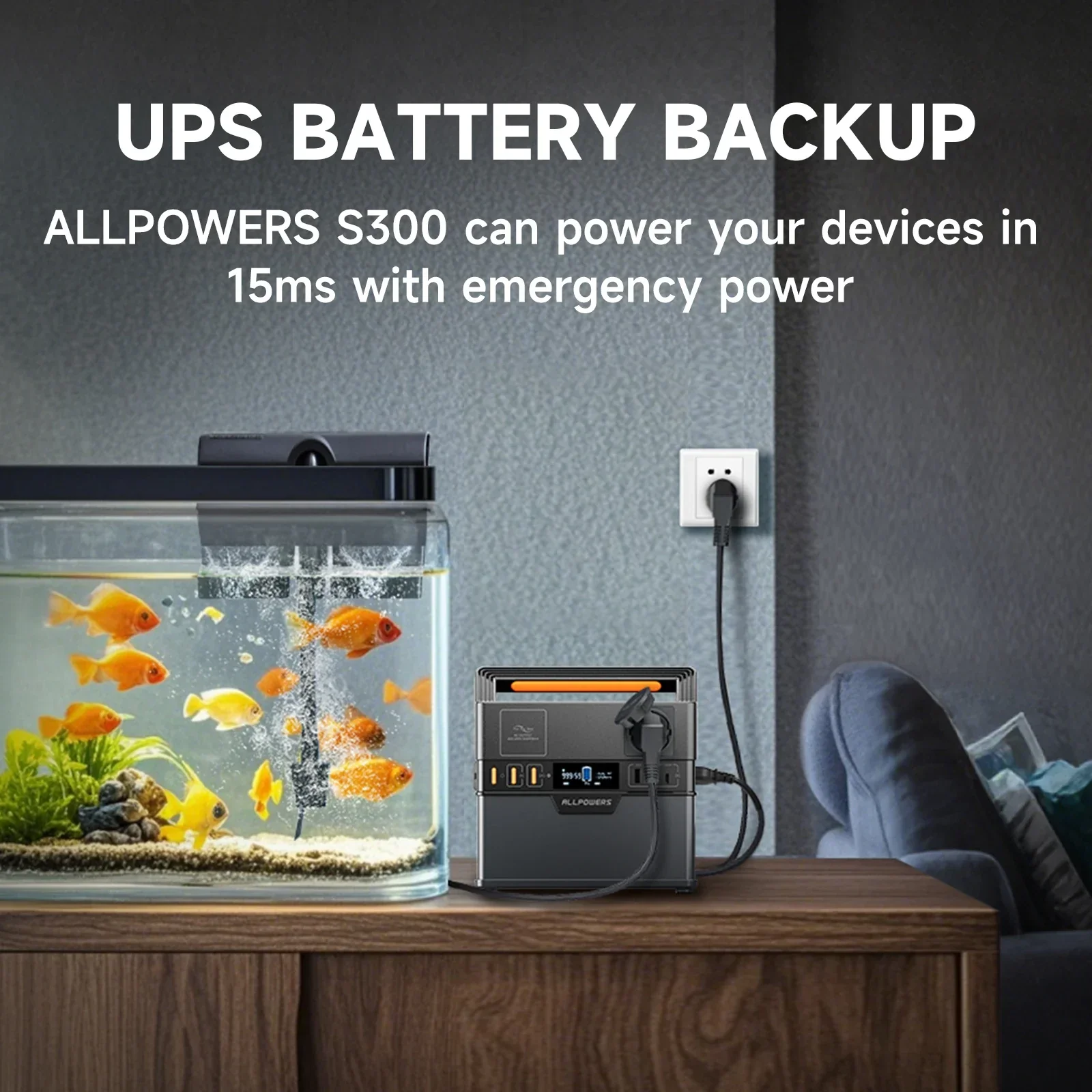 300W Portable Power Station 288Wh Backup Battery Pure Sine Wave AC Outlets 500W - Image 5