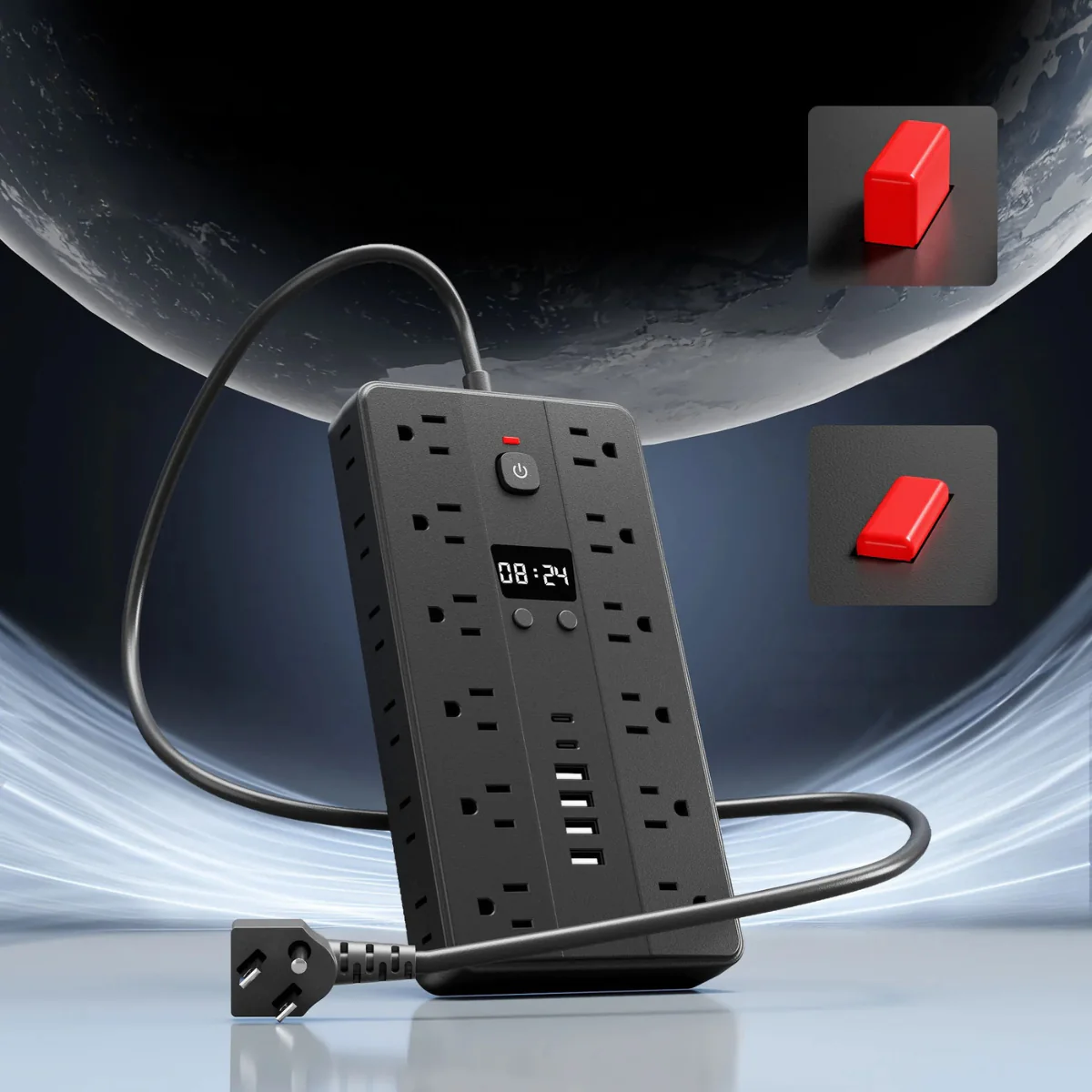 31-in-1 Power Strip Multi Outlet with USB Charging Ports and USB-C Fast Charging - Image 6