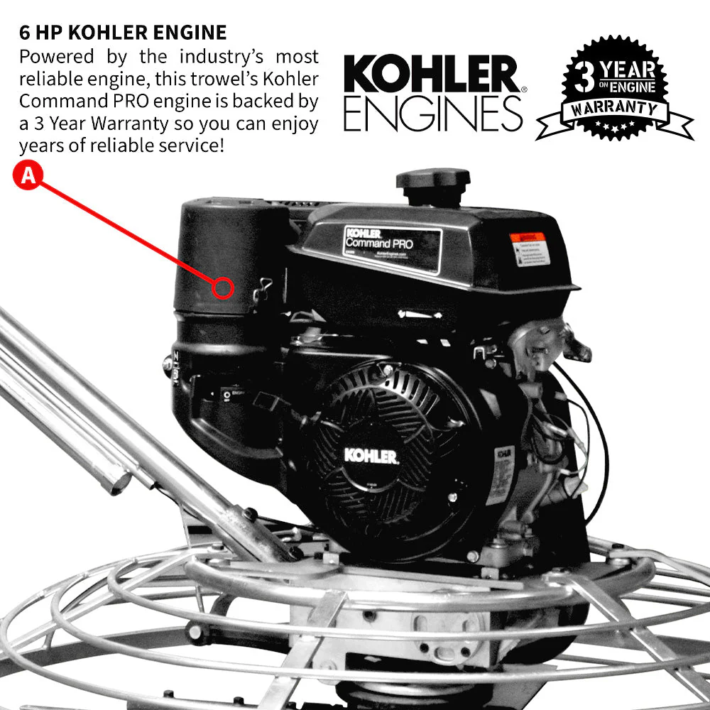 36" Concrete Power Trowel 6HP Kohler Float Pan Screed Edge Cement Finishing Tool - Image 5