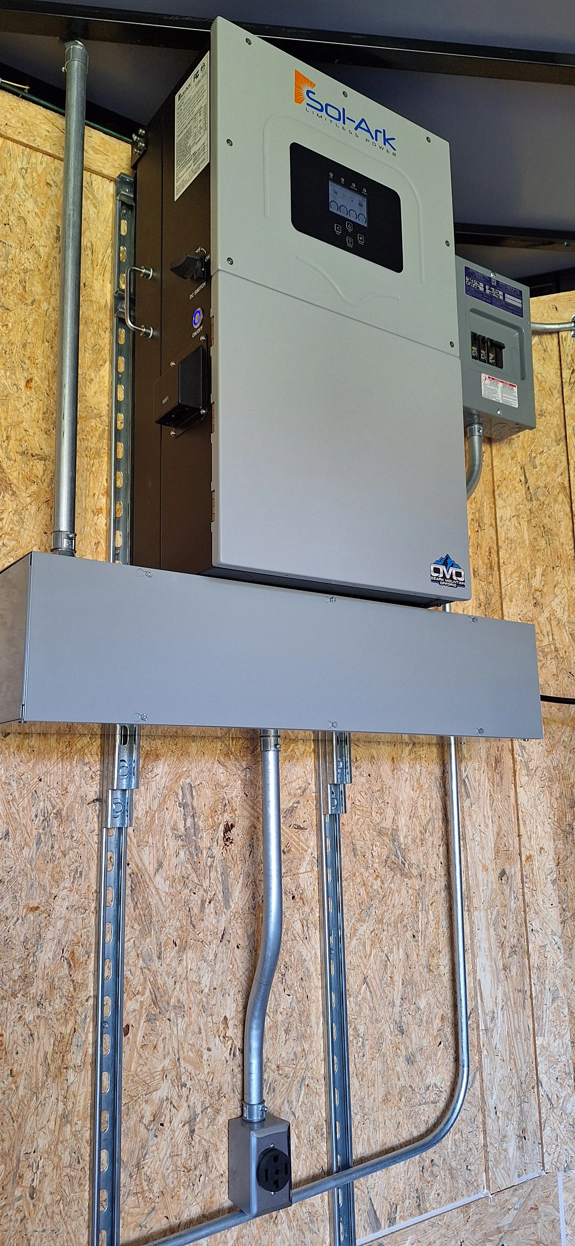 36' Enclosed SOLAR POWERED Offgrid Self-Sufficient Trailer - SOL-ARK 15K with OMO 32K Freedom Lithium Battery - Image 13
