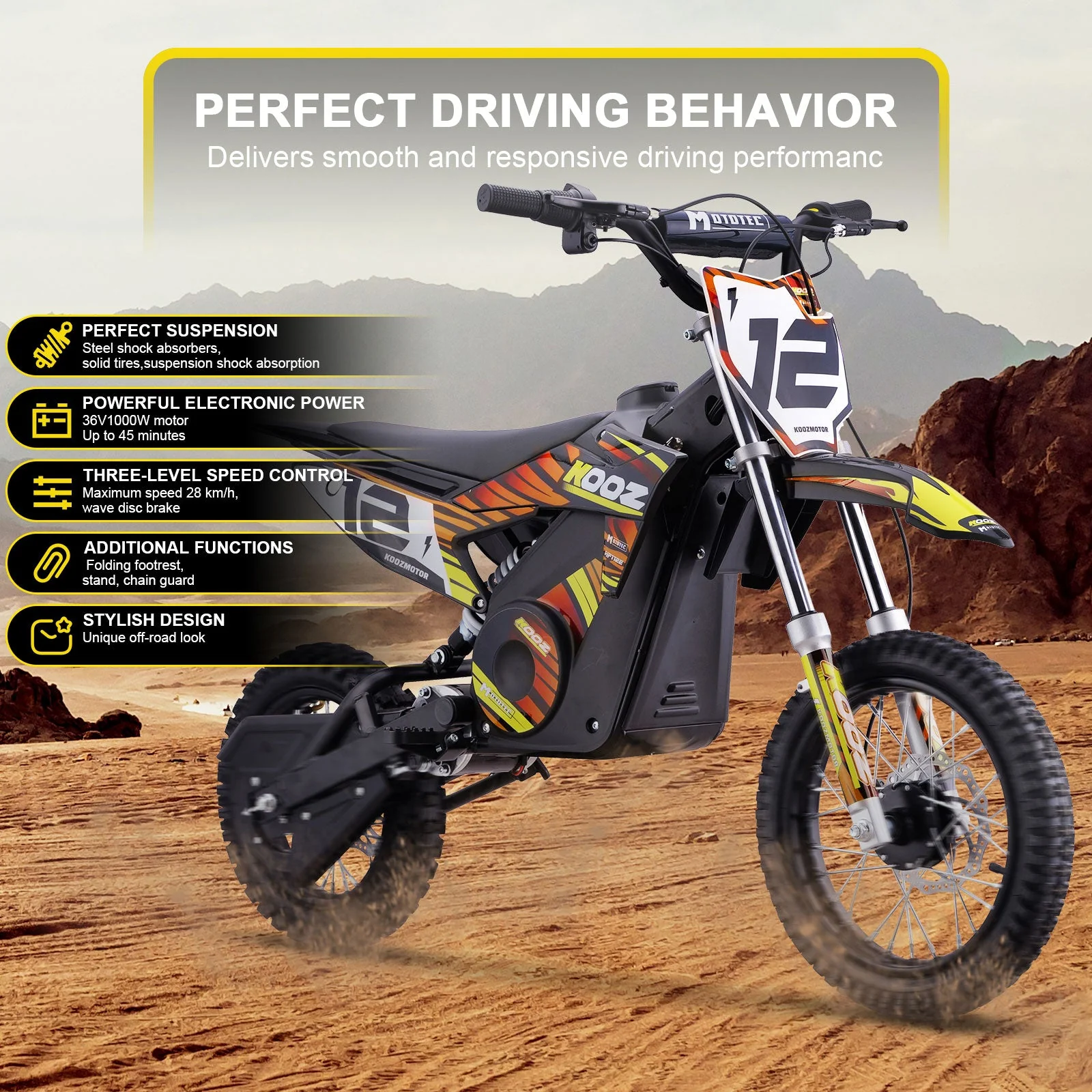 36V Lithium Mini Dirt Bike 1000W - Image 5