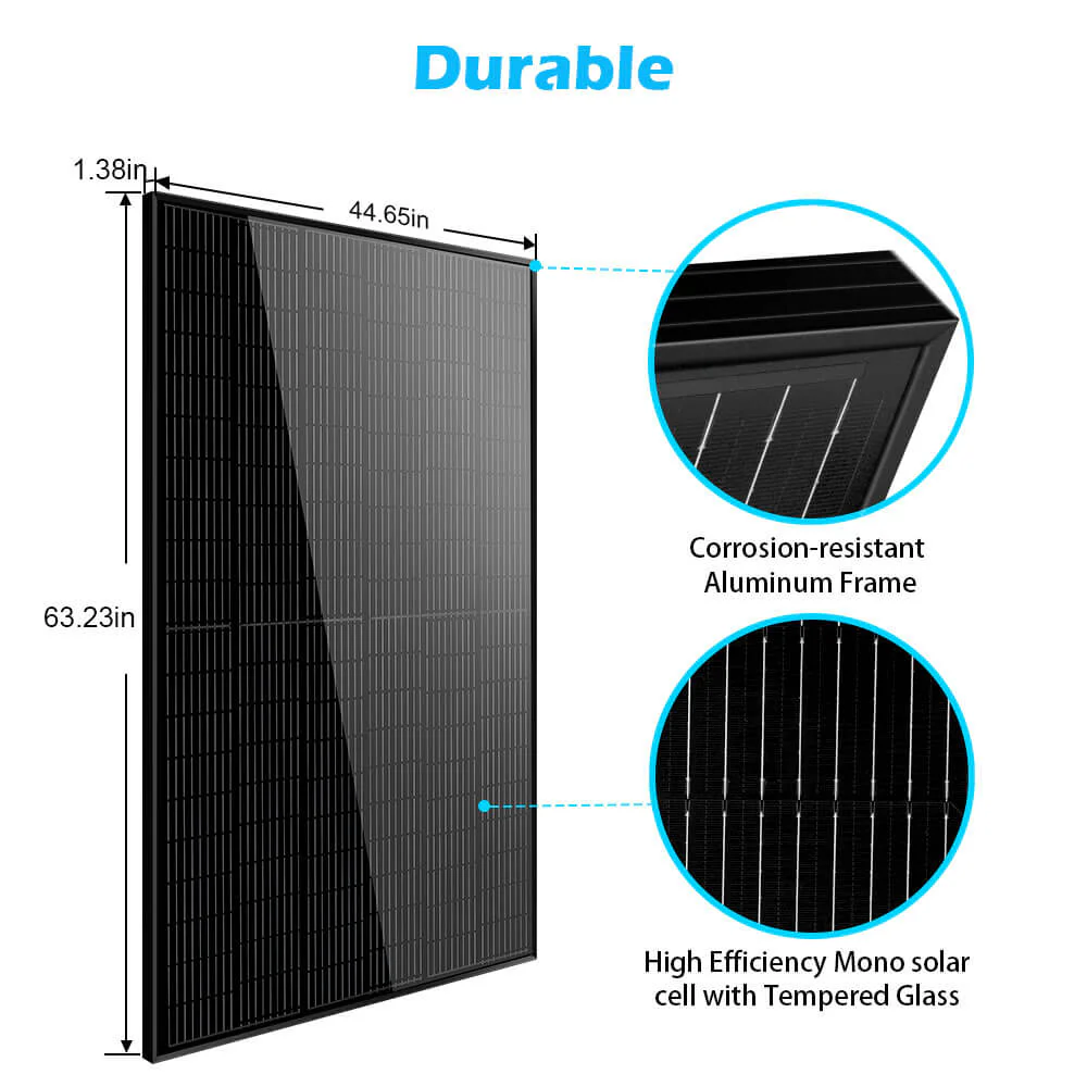 370W MONO BLACK PERC SOLAR PANEL FULL PALLET (32 PANELS) UL 61730 - Image 4