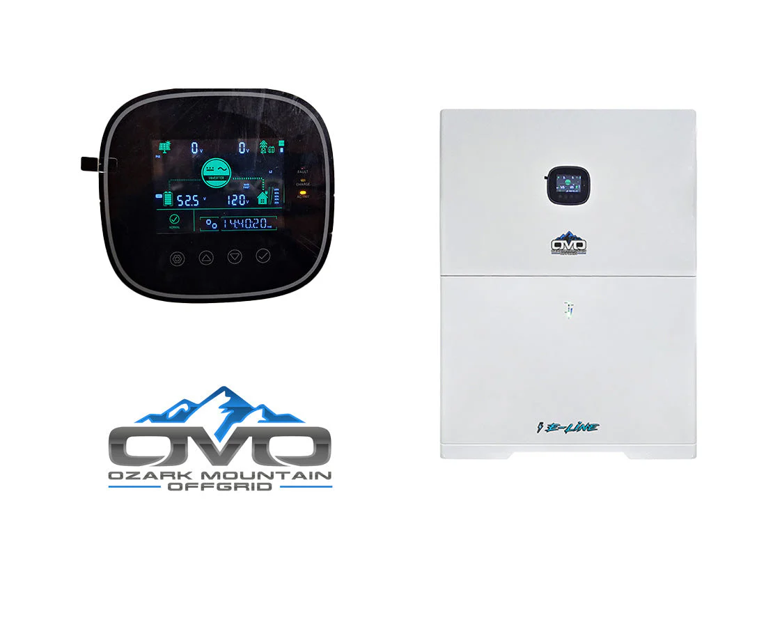 4.56KW Complete Offgrid Solar Kit + 10K 120V/240V OMO E-Line Inverter + 10.24KW OMO E-Line Lithium Battery +4.56KW Solar with Ground Mount and Wiring (SC) - Image 2