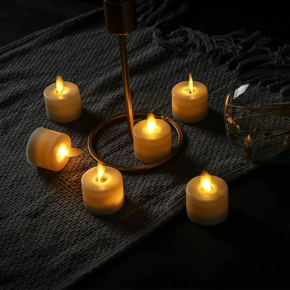 4/6PCS LED Flameless Moving Wick Candles – Remote Control Realistic Wedding Decor - Image 2