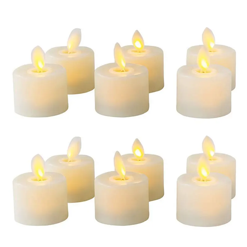 4/6PCS LED Flameless Moving Wick Candles – Remote Control Realistic Wedding Decor - Image 4