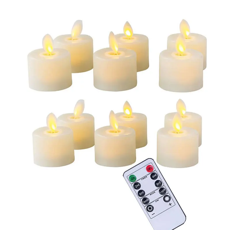 4/6PCS LED Flameless Moving Wick Candles – Remote Control Realistic Wedding Decor - Image 6