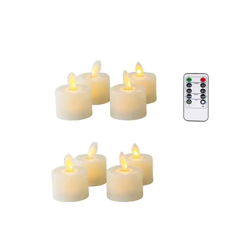 4/6PCS LED Flameless Moving Wick Candles – Remote Control Realistic Wedding Decor - Image 7