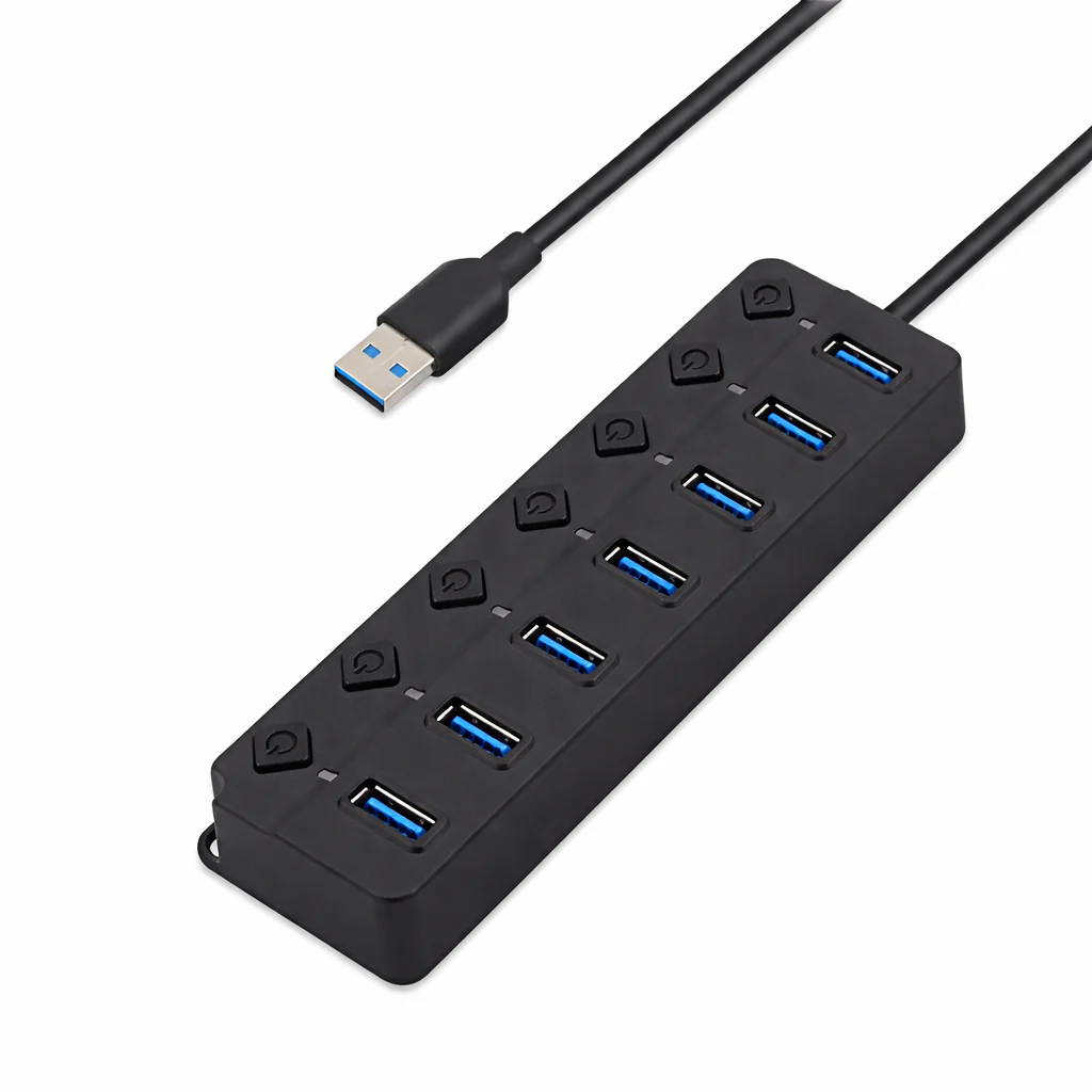 4/7-Port USB 3.0 Hub with LED Indicator Switch for Laptop Flash Drive Hard Disk - Image 10