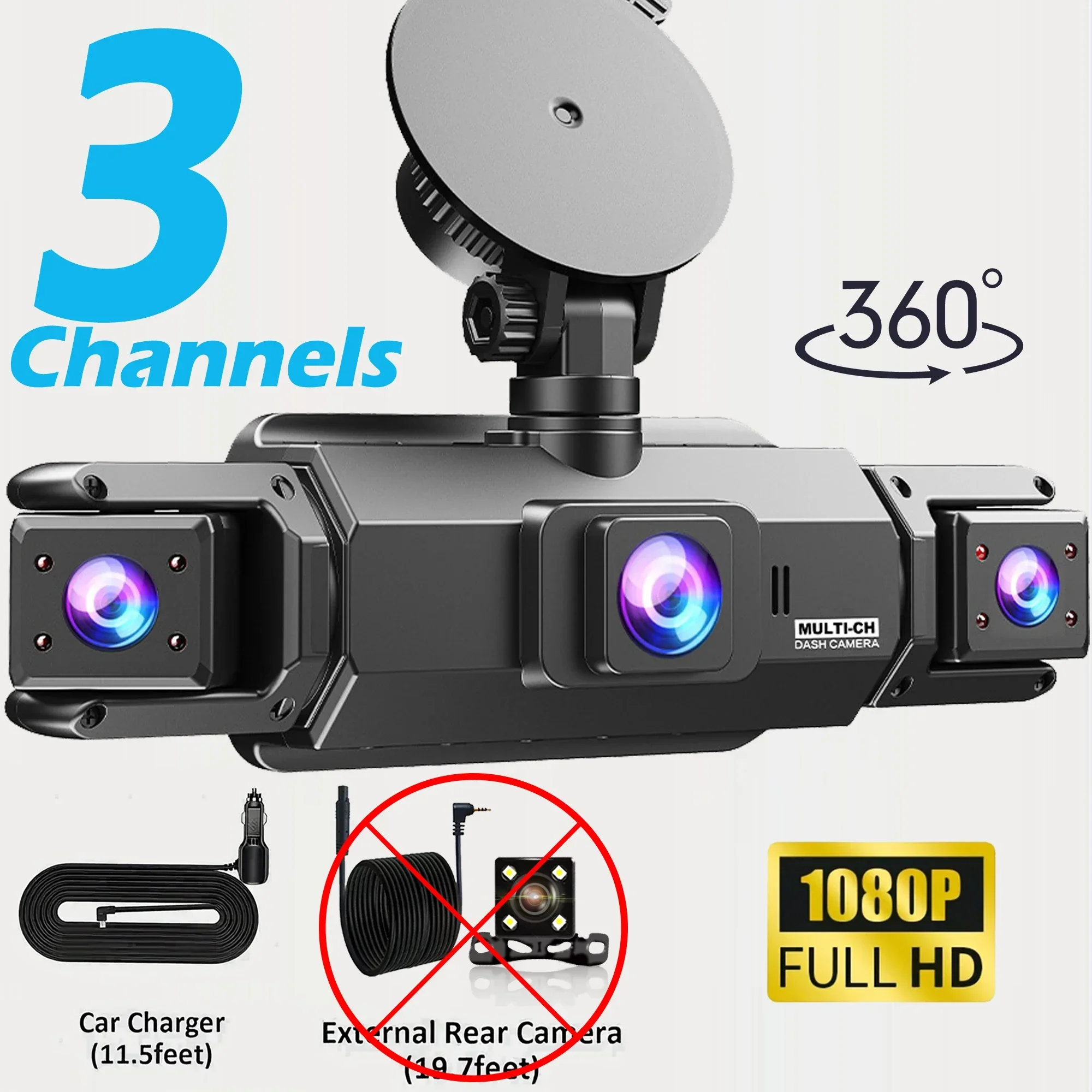 4 Channel 360 Dash Cam Car DVR Front Rear Left Right Camera Parking Monitor - Image 9