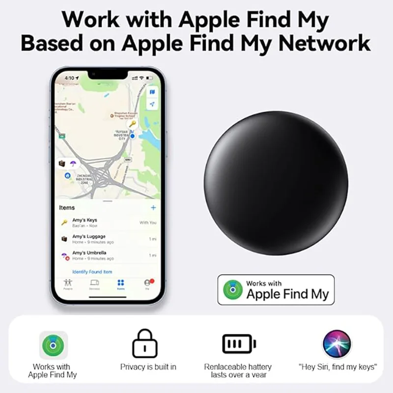 4 Pack Bluetooth GPS Tracker Smart Tag for Luggage Backpack Find My App - Image 3