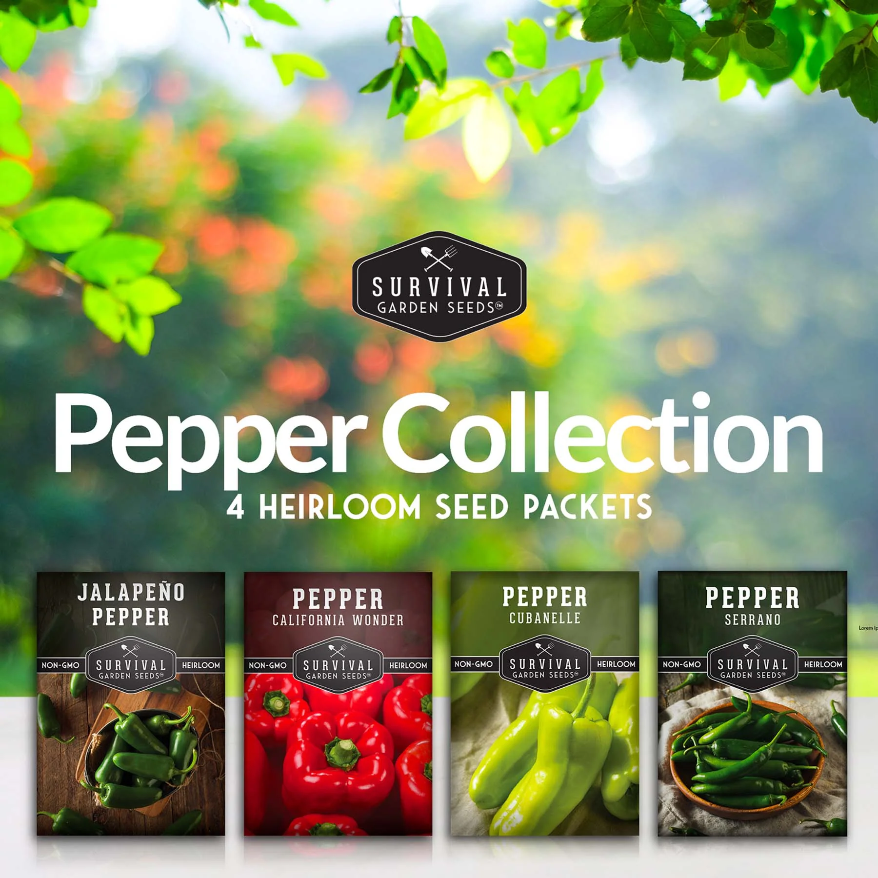 4 Pepper Seed Collection – Heirloom Non-GMO Hot & Sweet Peppers for Salsas, Roasting & Fresh Garden Harvests - Image 2
