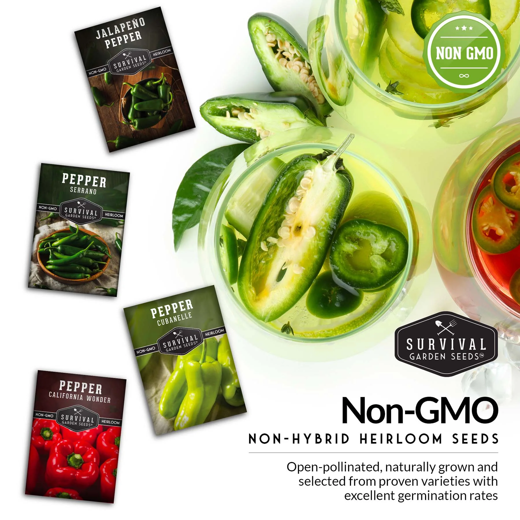 4 Pepper Seed Collection – Heirloom Non-GMO Hot & Sweet Peppers for Salsas, Roasting & Fresh Garden Harvests - Image 3