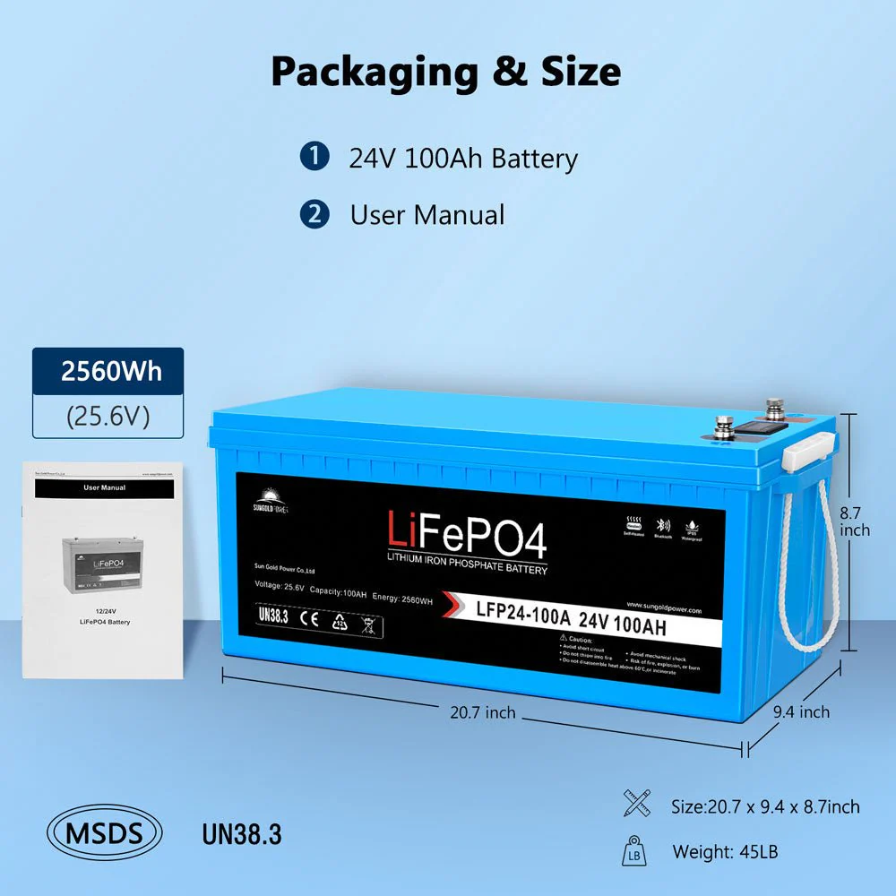 4 X 24V 100Ah LiFePo4 Deep Cycle Lithium Battery Bluetooth / Self-Heating / IP65 - Image 7