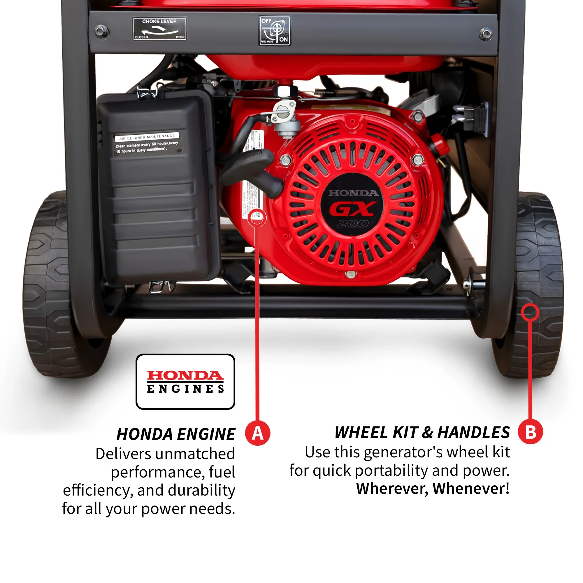 4000 Watt Honda Powered Generator Portable Gas Power Professional Use - Image 3