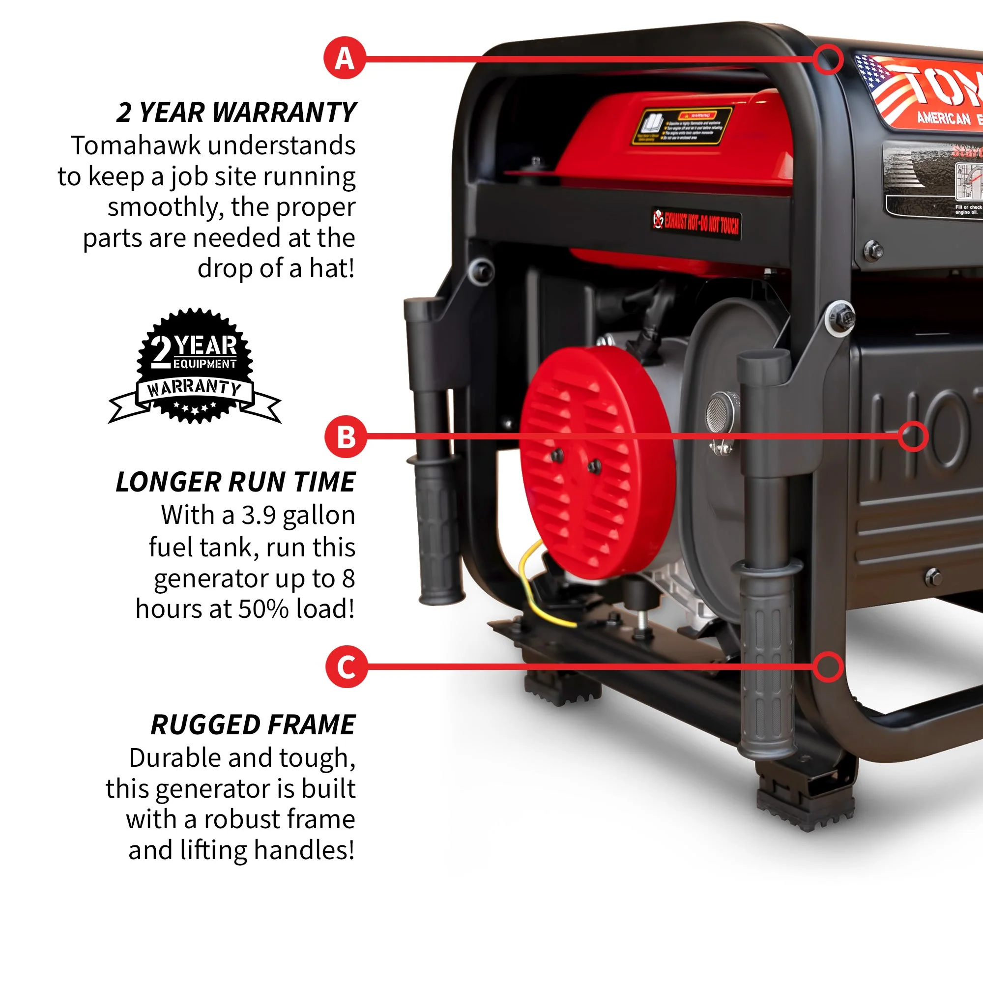 4000 Watt Honda Powered Generator Portable Gas Power Professional Use - Image 4