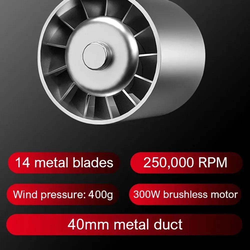 400000RPM Turbo Air Duster M18 Brushless Jet Fan Blower Electric Dust Cleaner Type-C - Image 5