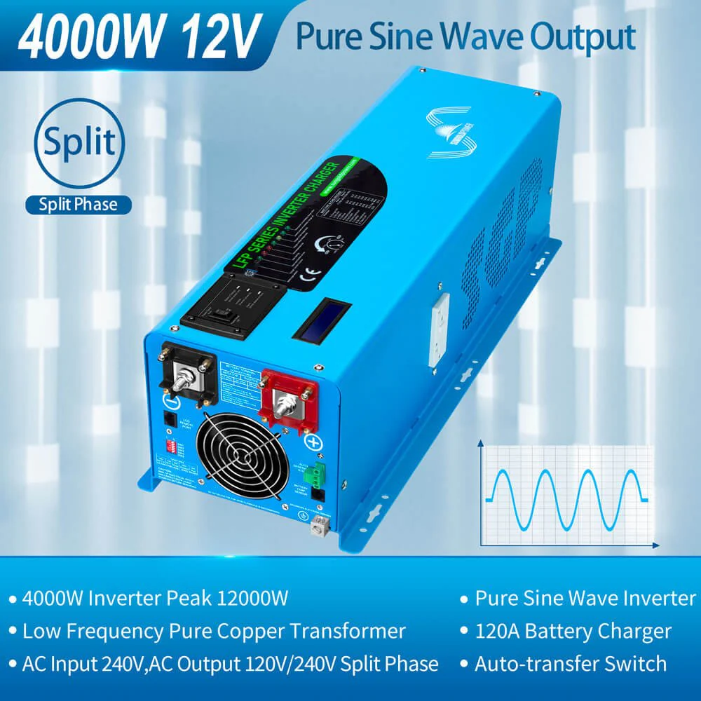 4000W DC 12V Split Phase Pure Sine Wave Inverter With Charger - Image 2