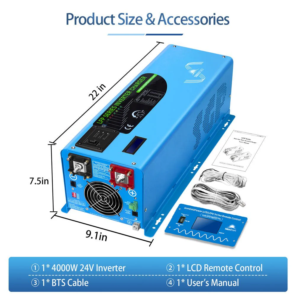 4000W DC 24V Pure Sine Wave Inverter With Charger - Image 7