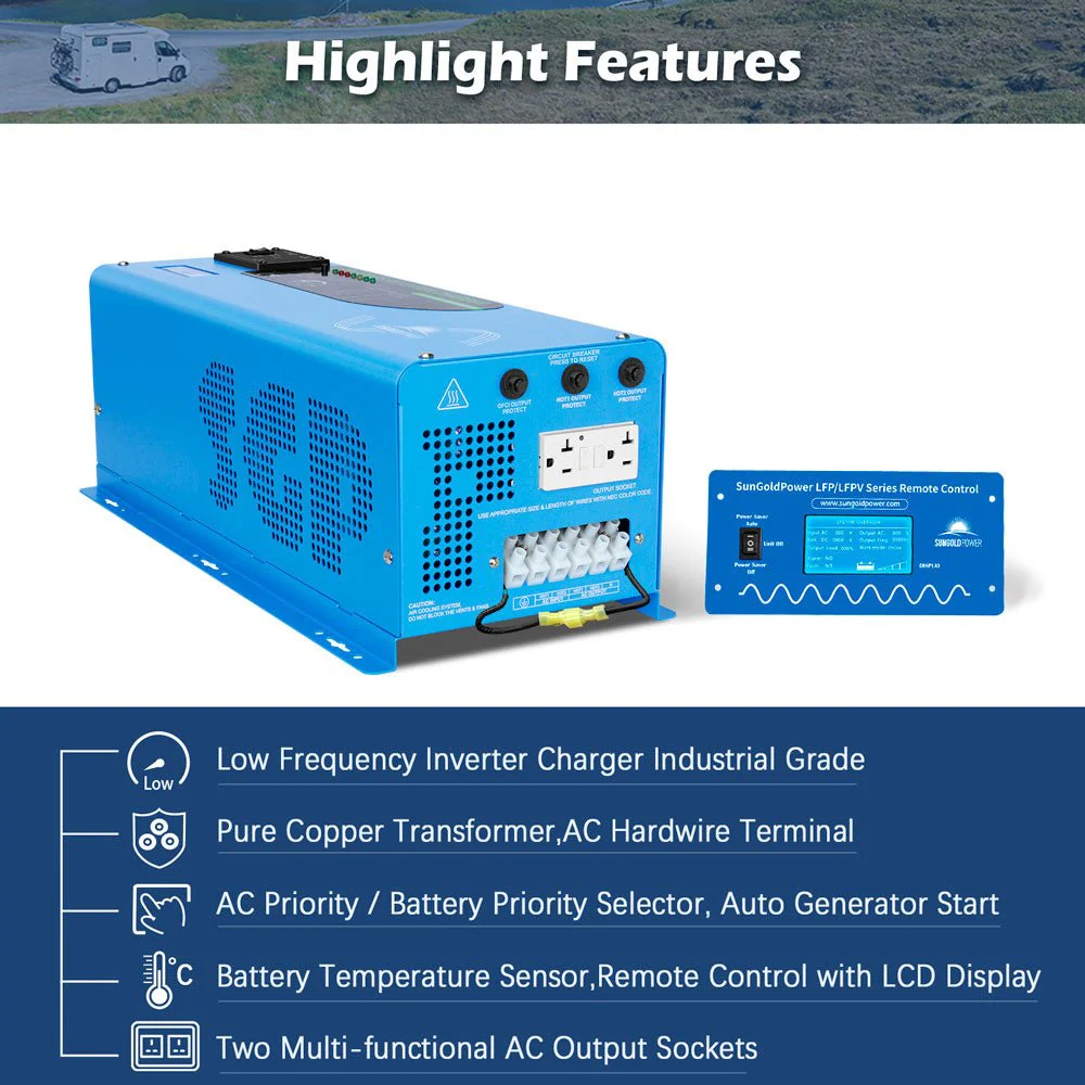 4000W DC 48V Split Phase Pure Sine Wave Inverter With Charger UL1741 Standard (SC) - Image 3