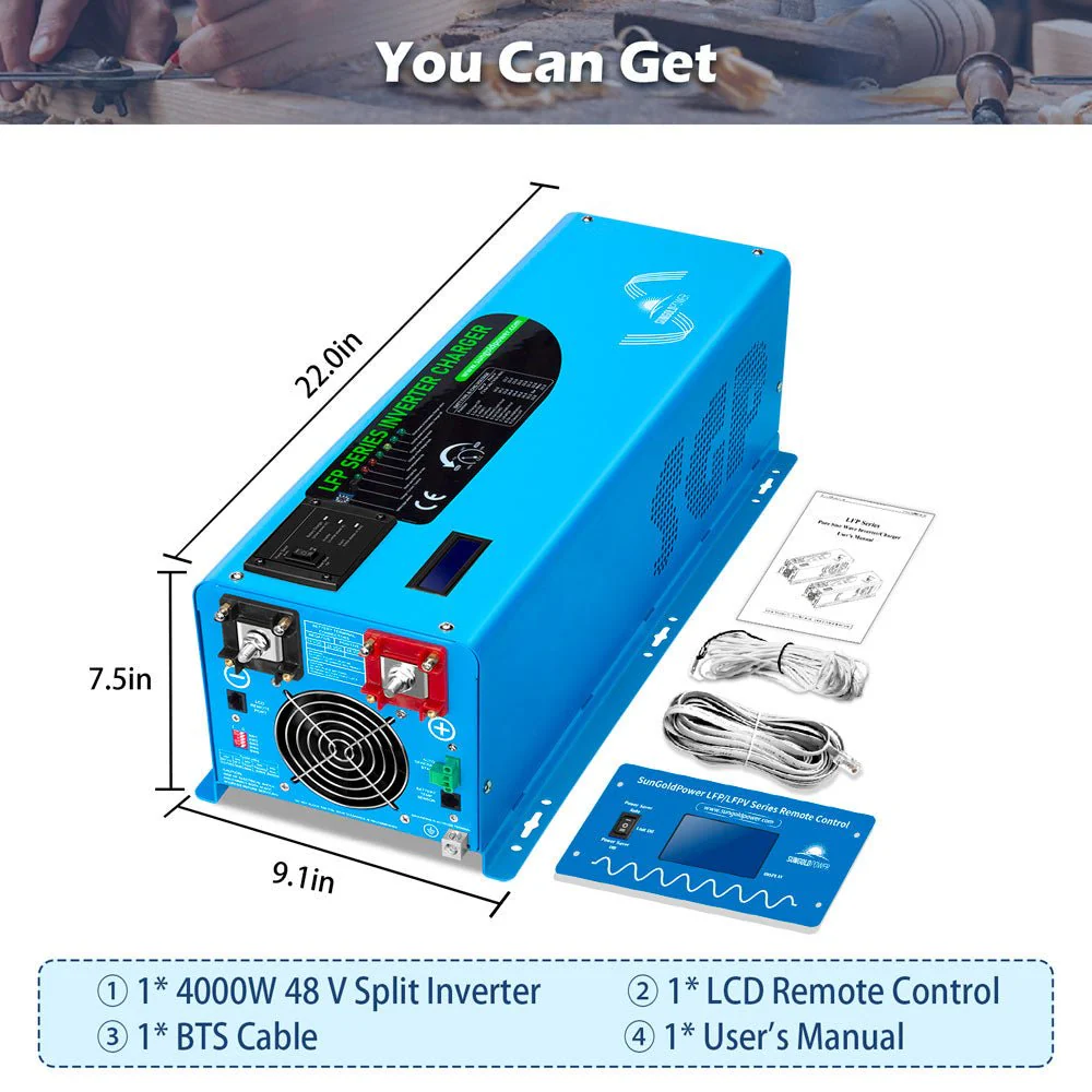 4000W DC 48V Split Phase Pure Sine Wave Inverter With Charger UL1741 Standard (SC) - Image 4